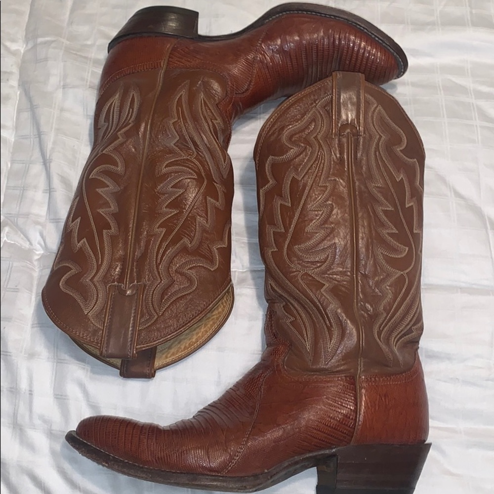 Justin Genuine Lizard Cowboy boots